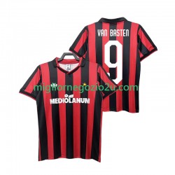 Maglia AC Milan VAN BASTEN 9 1990 1991 Retro Uomo Casa Divisa Manica Corta