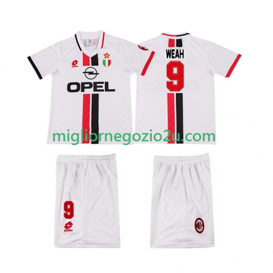 Maglia AC Milan WEAH 8 1996 1997 Retro Bambino Trasferta Divisa Manica Corta