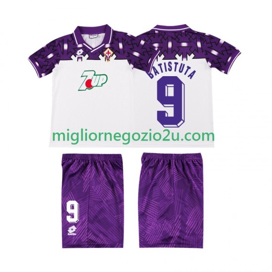 Maglia ACF Fiorentina BATISTUTA 9 1992 1993 Retro Bambino Trasferta Divisa Manica Corta