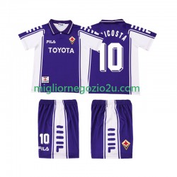 Maglia ACF Fiorentina RUI COSTA 10 2000 Retro Bambino Casa Divisa 1999 Manica Corta