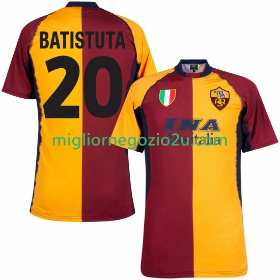 Maglia AS Roma Batistuta 20 2000 2001 Retro Uomo Casa Divisa Manica Corta