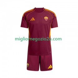 Maglia AS Roma Bambino Casa Divisa 2025-2026 Manica Corta