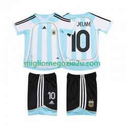 Maglia Argentina RIQUELME 10 2007 Retro Bambino Casa Divisa 2006 Manica Corta
