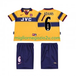 Maglia Arsenal ADAMS 6 1997 Retro Bambino Trasferta Divisa 1999 Manica Corta