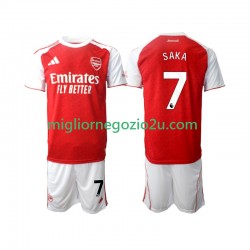 Maglia Arsenal Bukayo Saka 7 Bambino Casa Divisa 2025-2026 Manica Corta