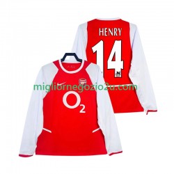 Maglia Arsenal Henry 14 2003 Retro Uomo Casa Divisa 2002 Manica Lunga