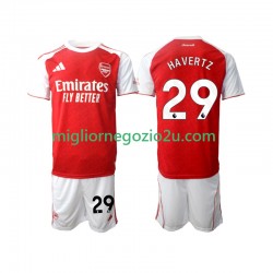 Maglia Arsenal Kai Havertz 29 Bambino Casa Divisa 2025-2026 Manica Corta
