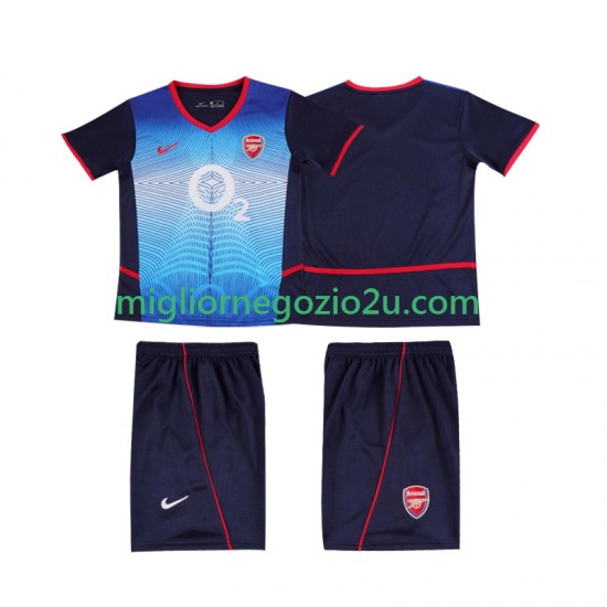 Maglia Arsenal Retro Bambino Trasferta Divisa 2004 2002 Manica Corta