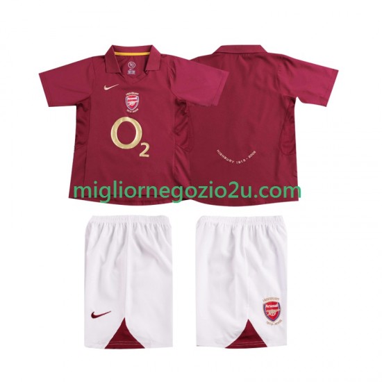Maglia Arsenal 2005 Retro Bambino Casa Divisa 2006 Manica Corta