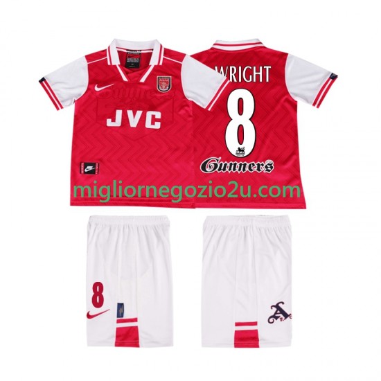 Maglia Arsenal WRIGHT 8 1996 1997 Retro Bambino Casa Divisa Manica Corta