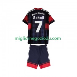 Maglia FC Bayern München Scholl 7 1997 Retro Bambino Casa Divisa 1999 Manica Corta