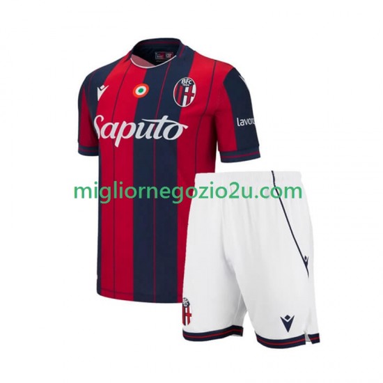 Maglia Bologna Bambino Casa Divisa 2025-2026 Manica Corta