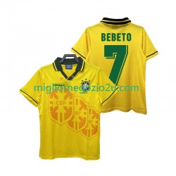 Maglia Brasile BEBETO 7 Retro Uomo Casa Divisa 1994 Manica Corta
