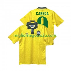 Maglia Brasile CARECA 9 1991 1993 Retro Uomo Casa Divisa Manica Corta