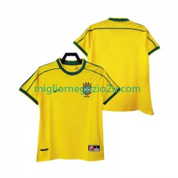 Maglia Brasile Retro Uomo Casa Divisa 1998 Manica Corta