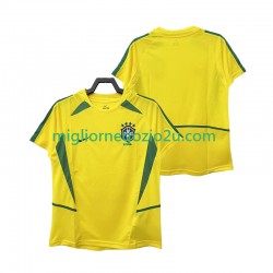 Maglia Brasile Retro Uomo Casa Divisa 2002 Manica Corta