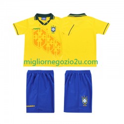 Maglia Brasile Retro Bambino Casa Divisa 1994 Manica Corta