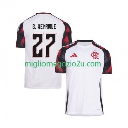Maglia CR Flamengo Bruno Henrique 27 Uomo Trasferta Divisa 2025-2026 Manica Corta