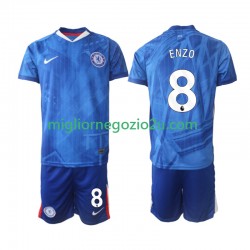 Maglia Chelsea Enzo Fernandez 8 Bambino Casa Divisa 2025-2026 Manica Corta