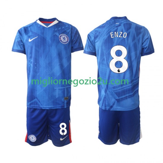 Maglia Chelsea Enzo Fernandez 8 Bambino Casa Divisa 2025-2026 Manica Corta