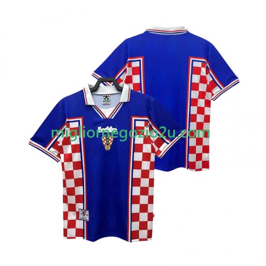 Maglia Croazia Retro Uomo Trasferta Divisa 1998 Manica Corta