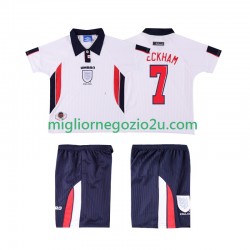 Maglia Inghilterra Beckham 7 Retro Bambino Casa Divisa 1998 Manica Corta