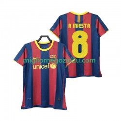 Maglia FC Barcelona A INIESTA 8 Retro Uomo Casa Divisa 2011 2010 Manica Corta