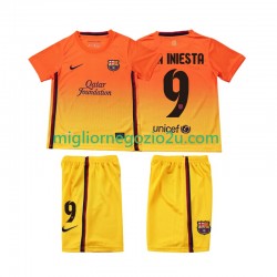 Maglia FC Barcelona A INIESTA 9 2012 2013 Retro Bambino Trasferta Divisa Manica Corta