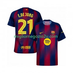 Maglia FC Barcelona Frenkie de Jong 21 Champions League Uomo Casa Divisa 2025-2026 Manica Corta