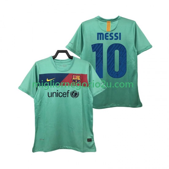 Maglia FC Barcelona Lionel Messi 10 Retro Uomo Trasferta Divisa 2011 2010 Manica Corta