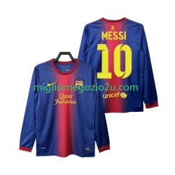 Maglia FC Barcelona Lionel Messi 10 2012 2013 Retro Uomo Casa Divisa Manica Lunga