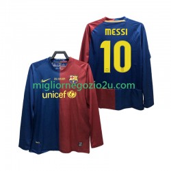 Maglia FC Barcelona Lionel Messi 10 Champions League 2009 Retro Uomo Casa Divisa 2008 Manica Lunga