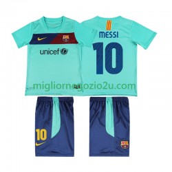 Maglia FC Barcelona Lionel Messi 10 Retro Bambino Trasferta Divisa 2011 2010 Manica Corta