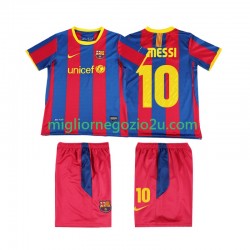 Maglia FC Barcelona Lionel Messi 10 Retro Bambino Casa Divisa 2011 2010 Manica Corta