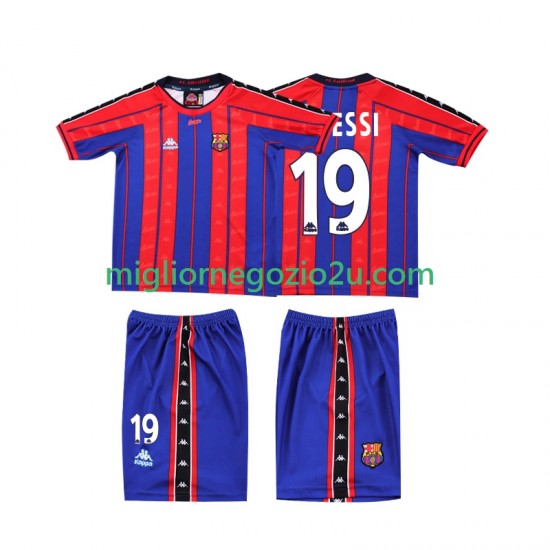 Maglia FC Barcelona Lionel Messi 19 1997 Retro Bambino Casa Divisa 1998 Manica Corta