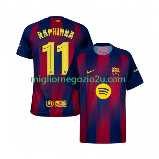 Maglia FC Barcelona Raphinha 11 Champions League Uomo Casa Divisa 2025-2026 Manica Corta