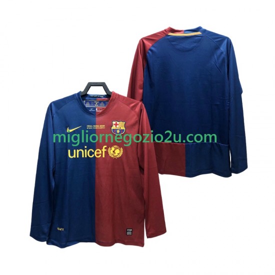 Maglia FC Barcelona Champions League 2009 Retro Uomo Casa Divisa 2008 Manica Lunga