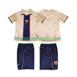 Maglia FC Barcelona 2001 Retro Bambino Trasferta Divisa 2002 Manica Corta