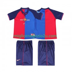Maglia FC Barcelona 2000 Retro Bambino Casa Divisa 1999 Manica Corta