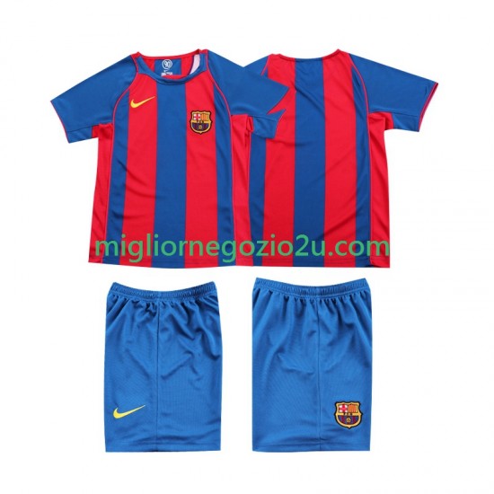Maglia FC Barcelona 2005 Retro Bambino Casa Divisa 2004 Manica Corta