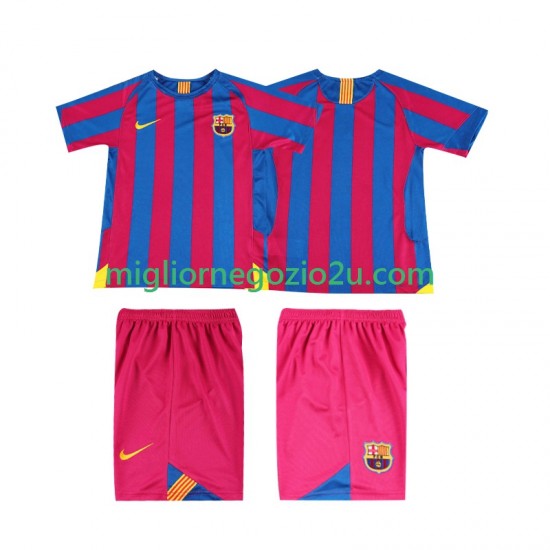 Maglia FC Barcelona 2005 Retro Bambino Casa Divisa 2006 Manica Corta