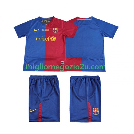 Maglia FC Barcelona Champions League 2009 Retro Bambino Casa Divisa 2008 Manica Corta