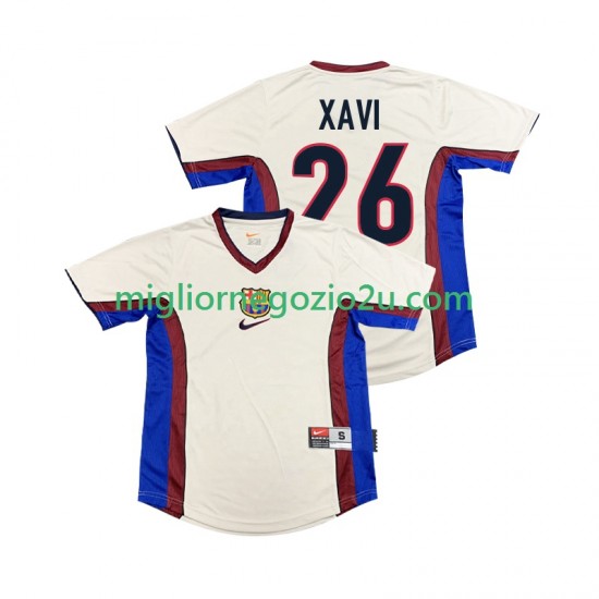 Maglia FC Barcelona XAVI 26 Retro Uomo Trasferta Divisa 1998 1999 Manica Corta
