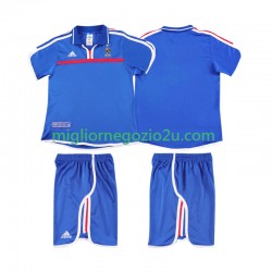 Maglia Francia 2000 Retro Bambino Casa Divisa Manica Corta