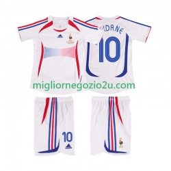 Maglia Francia ZIDANE 10 Retro Bambino Trasferta Divisa 2006 Manica Corta