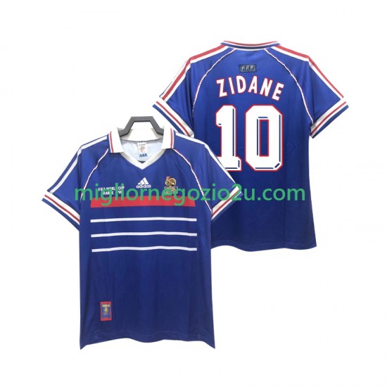 Maglia Francia ZIDANE 10 Retro Uomo Casa Divisa 1998 Manica Corta