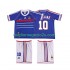 Maglia Francia ZINANE 10 Retro Bambino Casa Divisa 1998 Manica Corta
