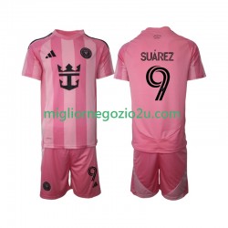 Maglia Inter Miami Suárez Luis 9 Bambino Casa Divisa 2025 Manica Corta