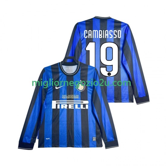 Maglia Inter Milan CAMBIASSO 19 2009 Retro Uomo Casa Divisa 2010 Manica Lunga