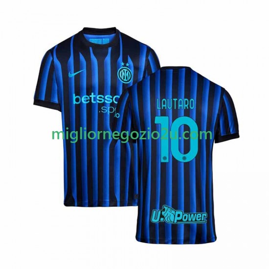 Maglia Inter Milan Lautaro Martinez 10 Uomo Casa Divisa 2025-2026 Manica Corta
